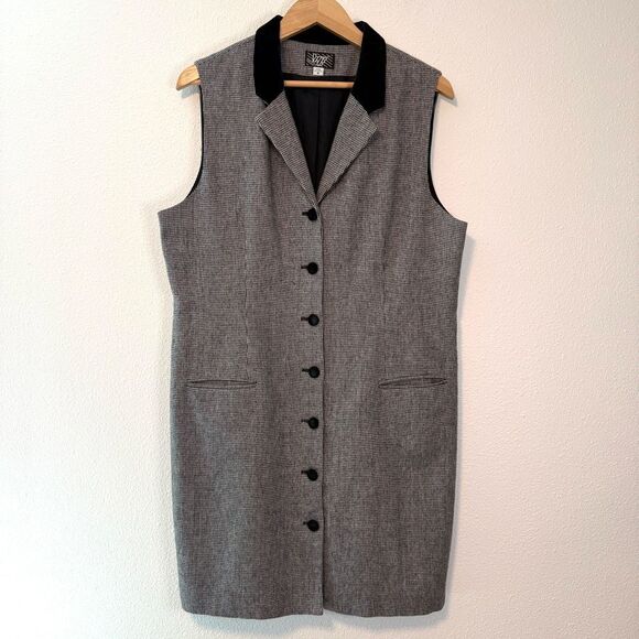 Vintage KGR Plaid Sleeveless Button Down Dress Size 16 - Picture 1 of 9